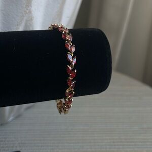 Gold and Red leaf shaped Bracelet